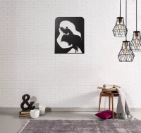 Homemania Decorazione Da Parete in Acciaio Mamma Nero W40xD0,15xH50 cm(m-1)