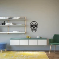 Homemania Decorazione Da Parete in Acciaio Scheletro Nero L35xP0,15xA50 cm(m-2)
