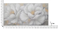 Dipinto Su Tela White/Gold Flower Cm 140X3,7X70(m-3)
