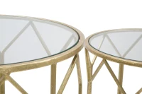 Tavolinetti Da Caffe' Gold Coppia Cm Ø 50X60-45X50(m-4)