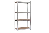 Scaffale 4 Ripiani Metallo E Mdf Misure: H 160 L 120 P 40 Cm Portata: 150 Kg Per Ripiano, Montaggio Ad Incastro(m-1)