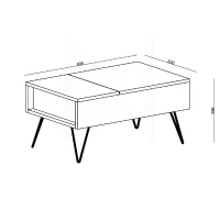 Homemania Tavolino Da Caffè Mixa Rovere, Bianco W80xD50xH38,6 cm(m-3)