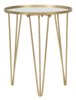 Tavolinetto Da Caffe' Glam Gold/Mirror Cm Ø 40X49(m-2)
