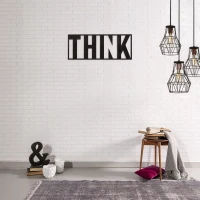 Homemania Decorazione Da Parete in Acciaio Frasi Nero W50xD0,15xH20 cm(m-1)