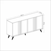 Homemania Consolle Rilla W160xD40xH79 cm Noce, Antracite(m-5)