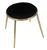 Sgabello Glam Emily Nero Cm Ø 45X45 (Misura Gambe Cm 45)(m-3)