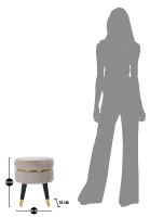 Sgabello Paris Grigio/Gold Cm Ø 35X40,5(m-3)