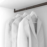 Emuca Bastone appendiabiti, rotondo, D. 28 mm, 1.400 mm, Alluminio, Color moka, 2 u.(m-1)