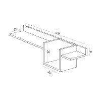 Mensola Basil Metal Ripiano Porta Libri in Rovere Bianco L120xP25xA25cm(m-6)