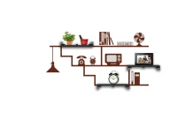 Sticker Da Muro Home Con Mensole Cm 120X60(m-3)