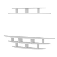 Homemania Alvino Mobile TV Lower Unit W176xD35xH35 cm, Upper Unit W147xD29xH18 cm Bianco(m-6)