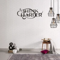 Homemania Decorazione Da Parete in Acciaio Frasi Nero W25xD0,15xH60 cm(m-1)