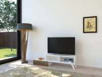 Homemania Mobile TV Active W140xD29,7xH35 cm Bianco, Noce(m-5)