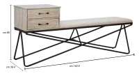Panca con Cassettiera Ortensia Cm 142.9X39.4X65(m-6)