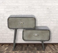 Mobiletto 2 Cassetti Iron School Cm 63X29.5X52.5(m-8)