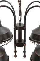 Lampadario Bronks 4 Luci Cm  80X80X40 (Catena Cm 80)(m-7)