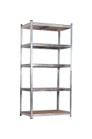 Scaffale 5 Ripiani Metallo E Mdf Misure: H 180 L 120 P 40 Cm Portata: 175 Kg Per Ripiano, Montaggio Ad Incastro(m-1)