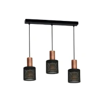 Homemania Lampada A Sospensione Ares Black W60xD25xH90 cm Nero, Rosa(m-1)