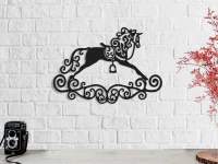 Homemania Decorazione Da Parete Cavallo in Metallo Nero W50xD0,16xH35 cm(m-1)