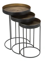 Tavolinetti Alti Bascket Botis Set 3 Pz Cm Ø 42.5X60-35.5X54-30.5X49(m-6)