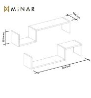 Homemania Set 2 Mensole Liatris W95,4xD19,5xH19,5 cm Bianco, Rosso(m-2)