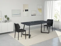 Homemania Tavolo Tribus W180xD90xH76 cm Bianco, Nero(m-6)