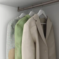 Emuca Bastone appendiabiti, rotondo, D. 28 mm, 1.400 mm, Alluminio, Color moka, 2 u.(m-4)