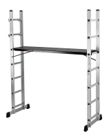 Biacchi Trabattello alluminio Everest 6 gradini multiposizione portata max. 120 Kg(m-1)