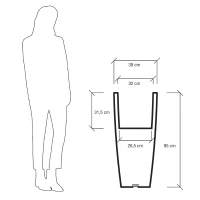 Farmet New Hydrus Vaso Quadro Cm 85 Cioccolato 39x39x85(m-2)