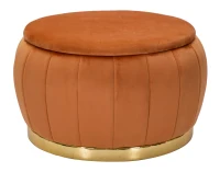 Puff Contenitore Paris Ruggine/Gold Cm Ø72X43(m-1)