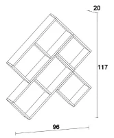 Homemania Libreria Delos W96xD20xH117 cm Bianco, Rovere(m-2)