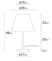 Homemania Lampada Da Tavolo Way Surf W30xD30xH48 cm Bianco, Rosso(m-2)