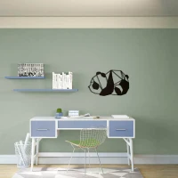 Homemania Decorazione Da Parete in Acciaio Panda Nero L52xP0,15xA31 cm(m-2)