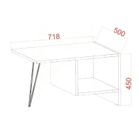 Homemania Tavolino Da Caffè Loop W71,8xD50xH45 cm Rovere, Nero(m-6)