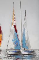 Dipinto Su Tela Barche A Vela -A- Cm 60X3X60(m-2)