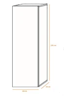 Homemania Armadio Tallinn Bianco Opaco, Nero Lucido PVC W30xD29xH126 cm(m-2)