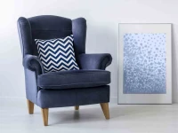 Homemania Cuscino Decorativo Fantasia Zig Zag Bianco e Blu 43x43x5 cm(m-2)