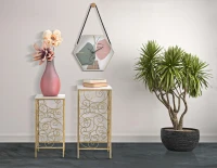 Tavolinetti Porta Telefono Spiral Coppia Cm 34X34X70-29X29X60(m-2)