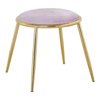 Sgabello Glam Emily Rosa Cm Ø 45X45 (Misura Gambe Cm 45)(m-1)