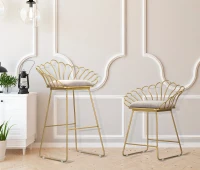 Sgabello Glam Flower Grigio Cm 57X52X94-56X48X72,50(m-2)