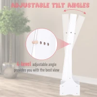 HOMCOM Jewellery Cabinet with led, mirroir Cabinet Armoire Floor Standing Flip-over Makeup Shelf Organizer with lock white(m-5)