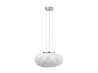 Homemania Lampada A Sospensione Terra Cromo, Bianco 38cm(m-1)
