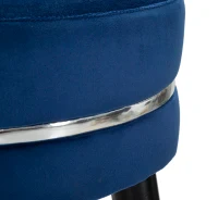 Sgabello Bar Paris Blu/Silver Cm Ø 35X74(m-4)