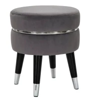 Sgabello Paris Grigio/Silver Cm Ø 35X40,5(m-1)