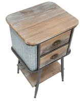 Comodino 2 Cassetti Bronxs Cm 43,5X36,5X72,5(m-5)