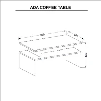 Tavolino Ada con Ripiani e Mensole Bianco e Rovere in Legno L90xP50xA43 cm(m-4)