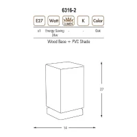 Homemania Lampada Da Tavolo Well Rovere, Bianco(m-3)