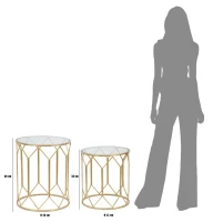 Tavolinetti Da Caffe' Gold Coppia Cm Ø 50X60-45X50(m-10)