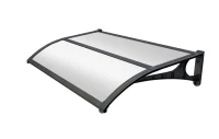 Biacchi Pensilina ABS P.100 L. 135 Supporto e profilo Nero, copertura in policarbonato alveolare bianco(m-1)
