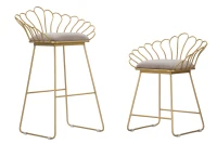 Sgabello Glam Flower Grigio Cm 57X52X94-56X48X72,50(m-9)